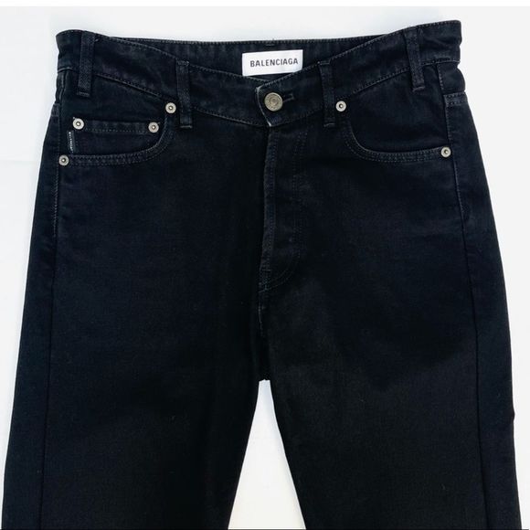BALENCIAGA Black Straight Leg Denim Jeans Size 27 ankle length - Picture 6 of 8